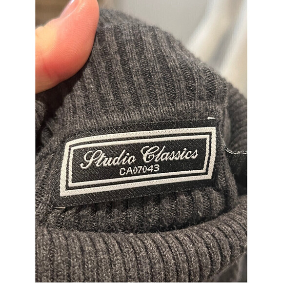 Studio Classics  100% Cotton Gray Ribbed Turtleneck  XL - Picture 5 of 5